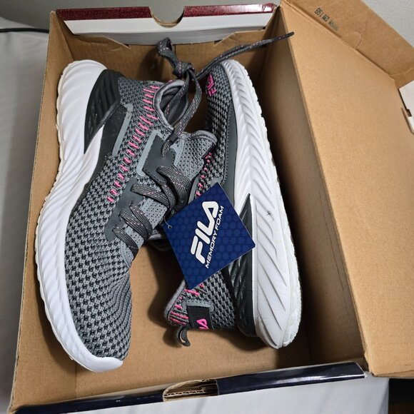 Fila Gray Women's Running Sneakers W Pink Accents - Memory Backlash 20 Size 9 - Picture 10 of 10